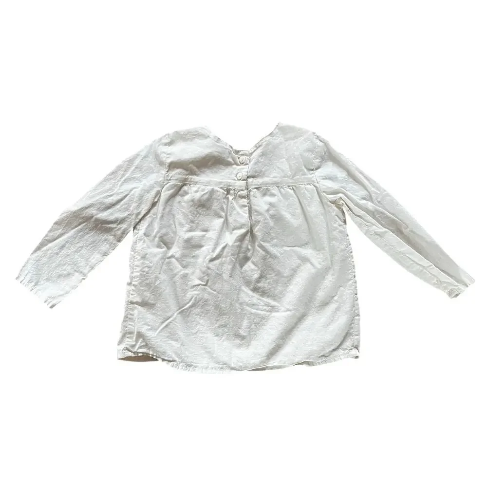 ❤️ 3/$25 NWOT Gymboree White Lace 100% Cotton Long Sleeve Blouse | Girls 2T